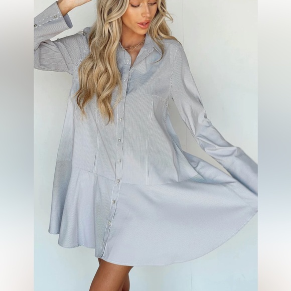 Vestique/New/SizeM/ Blue White Stripe-Dress - Picture 8 of 8